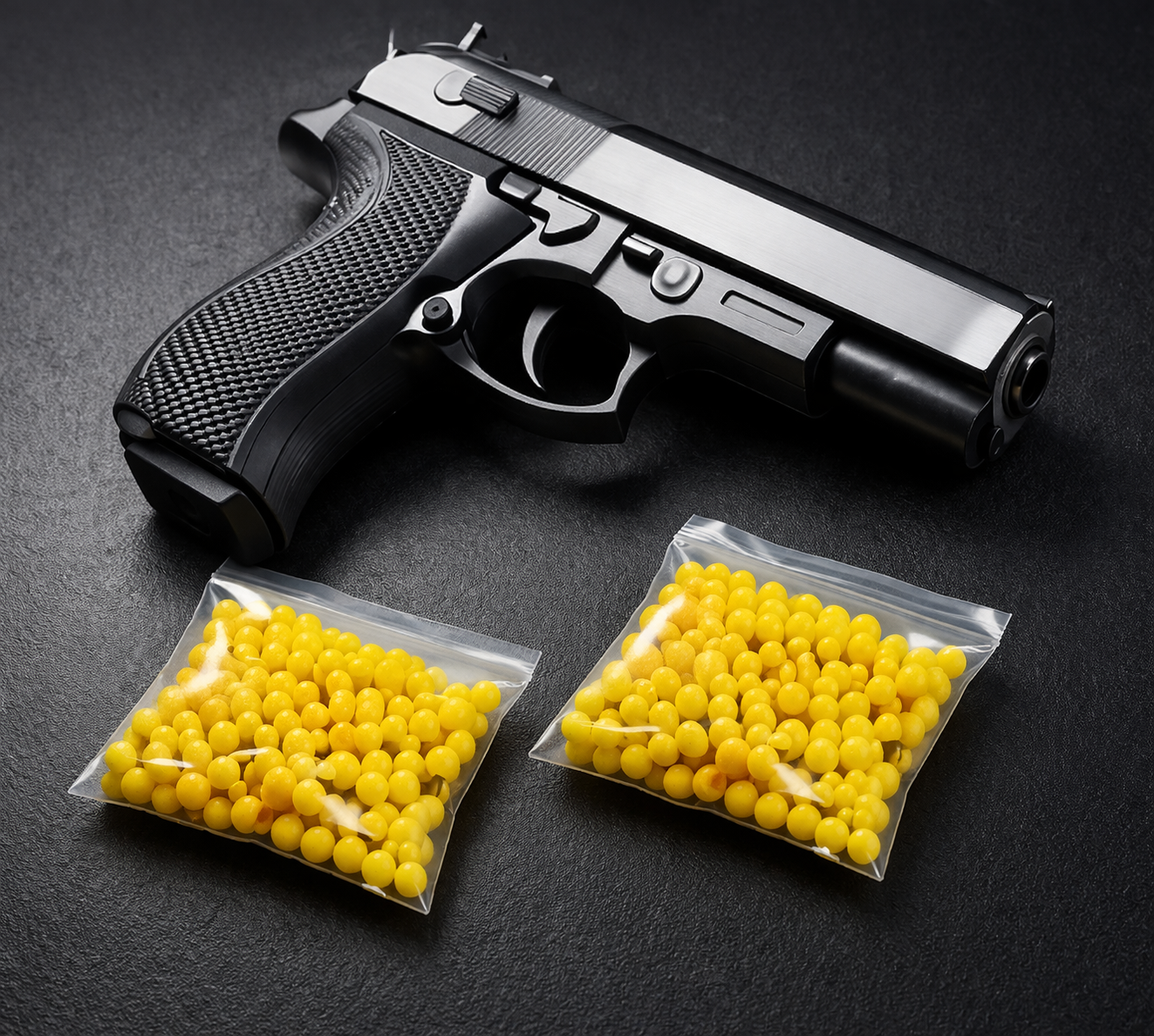 Toy Gun with Plastic Bullets (Black & Yellow, Set of 1)